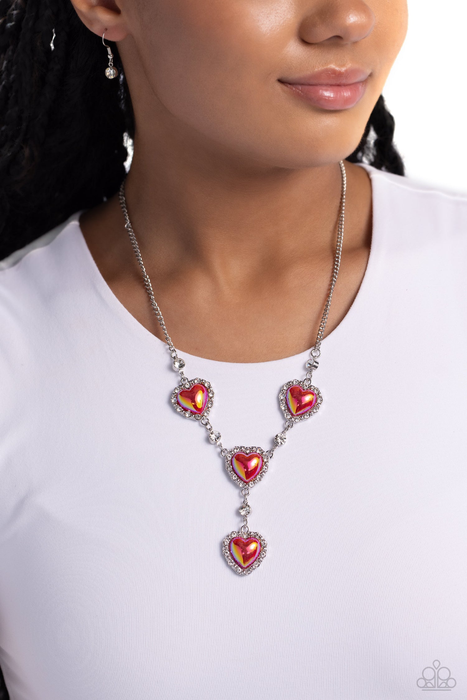 Stuck On You Red Heart Necklace Paparazzi Accessories Glamorous Sparkle Boutique